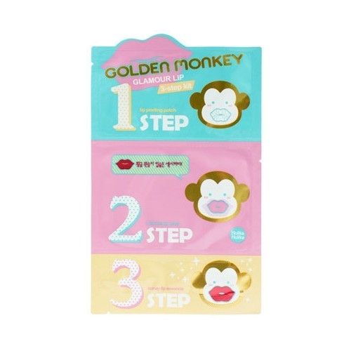 трехступенчатый набор средств для ухода за губами holika holika golden monkey glamour lip 3-step kit